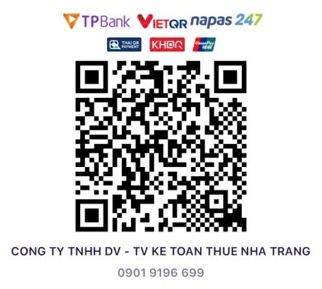 Mã QR chuyển khoản TPBank – Công ty TNHH DV - TV Kế Toán Thuế Nha Trang – 0901 9196 699