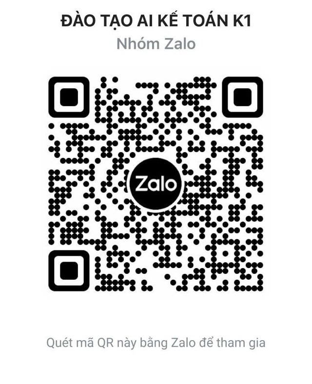Mã QR tham gia nhóm Zalo Đào tạo AI Kế toán